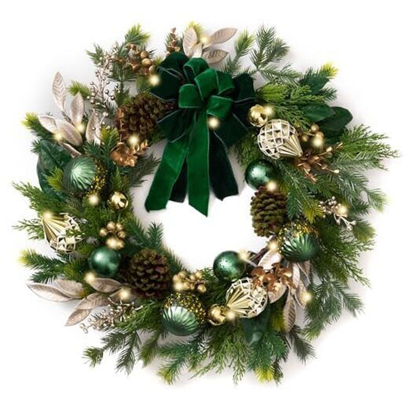 Decorbyhannah Christmas Wreath, 24 Inch Collapsible Wreaths for Front Door