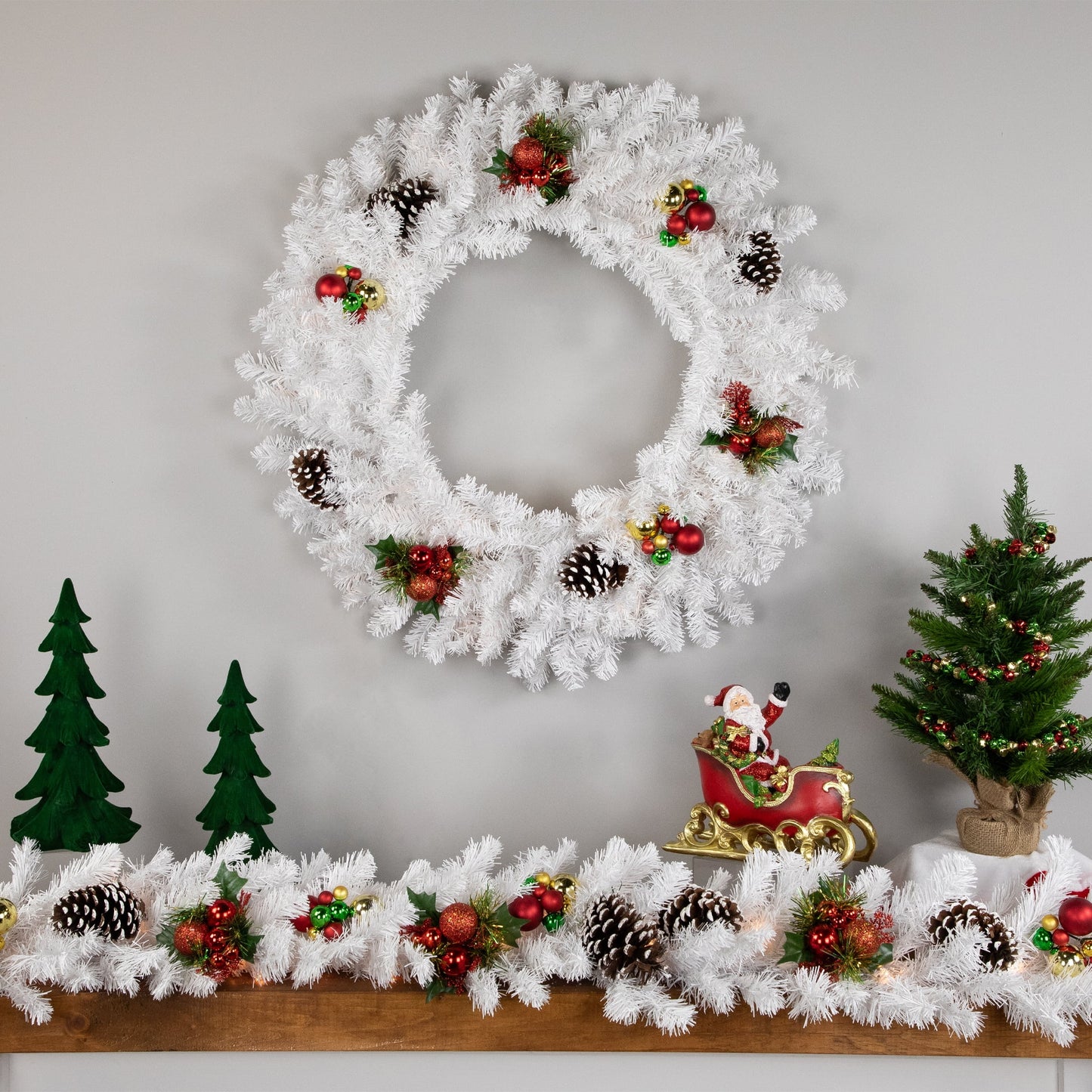 24" Unlit White Canadian Pine Artificial Christmas Wreath