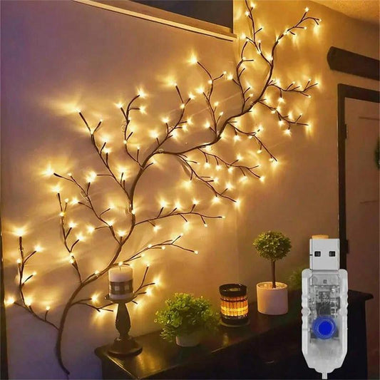 96LED Branch String Lights - USB-Powered DIY Ambient & Decorative Lighting for Bedroom, Room & Holiday Decor