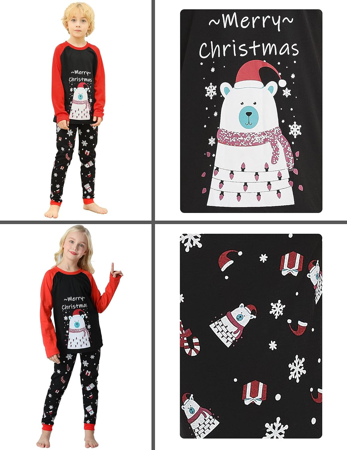 Adorable Family Matching Polar Bear Pajama Sets for Cozy Christmas Nights