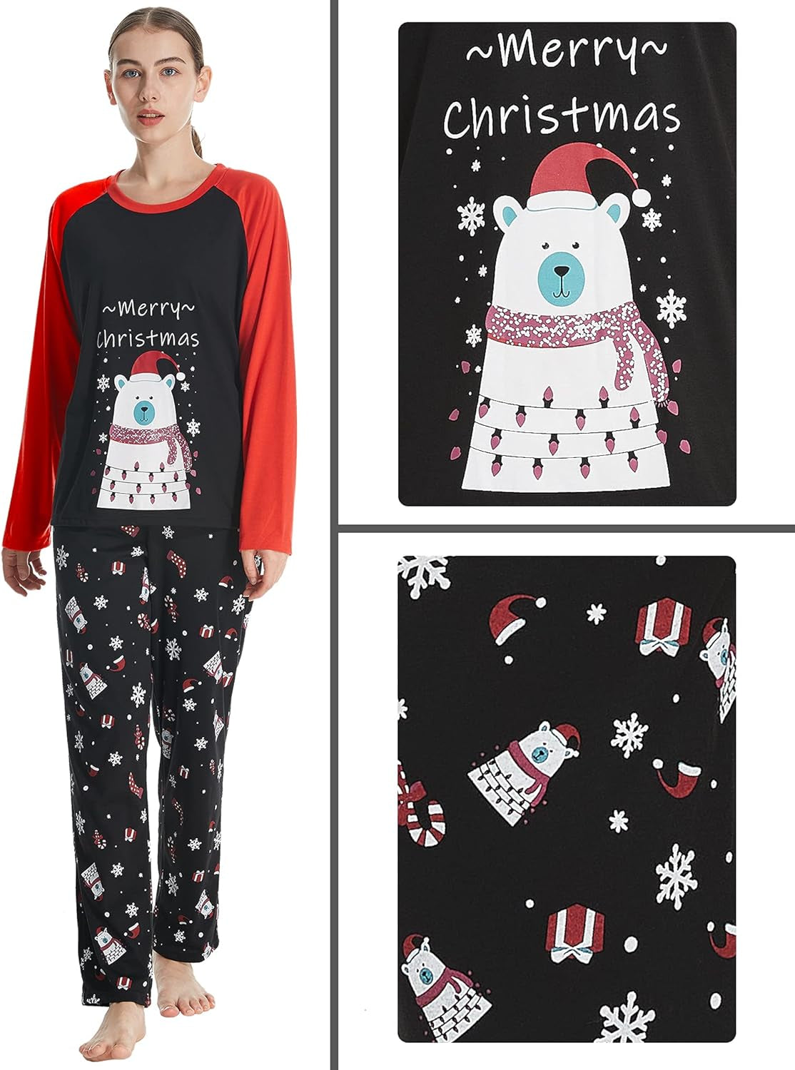 Adorable Family Matching Polar Bear Pajama Sets for Cozy Christmas Nights