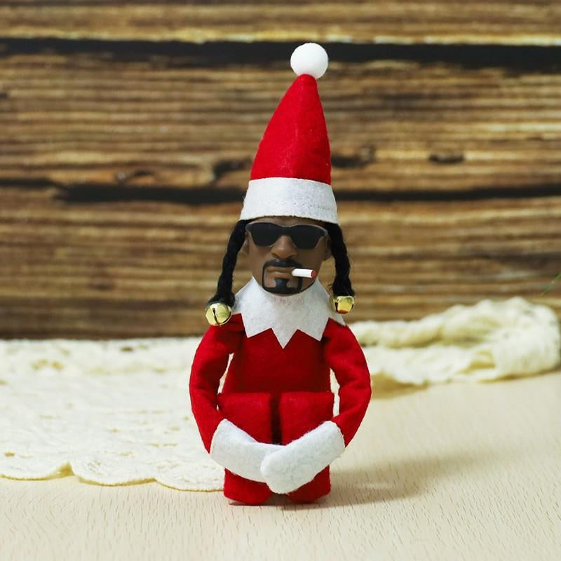 Christmas Elf Dog Felt Dolls - Eco-Friendly Peeking Elf on a Stoop