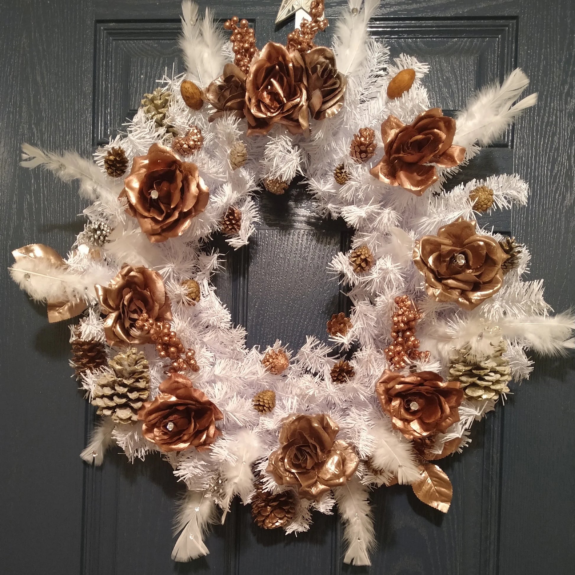 24" Unlit White Canadian Pine Artificial Christmas Wreath