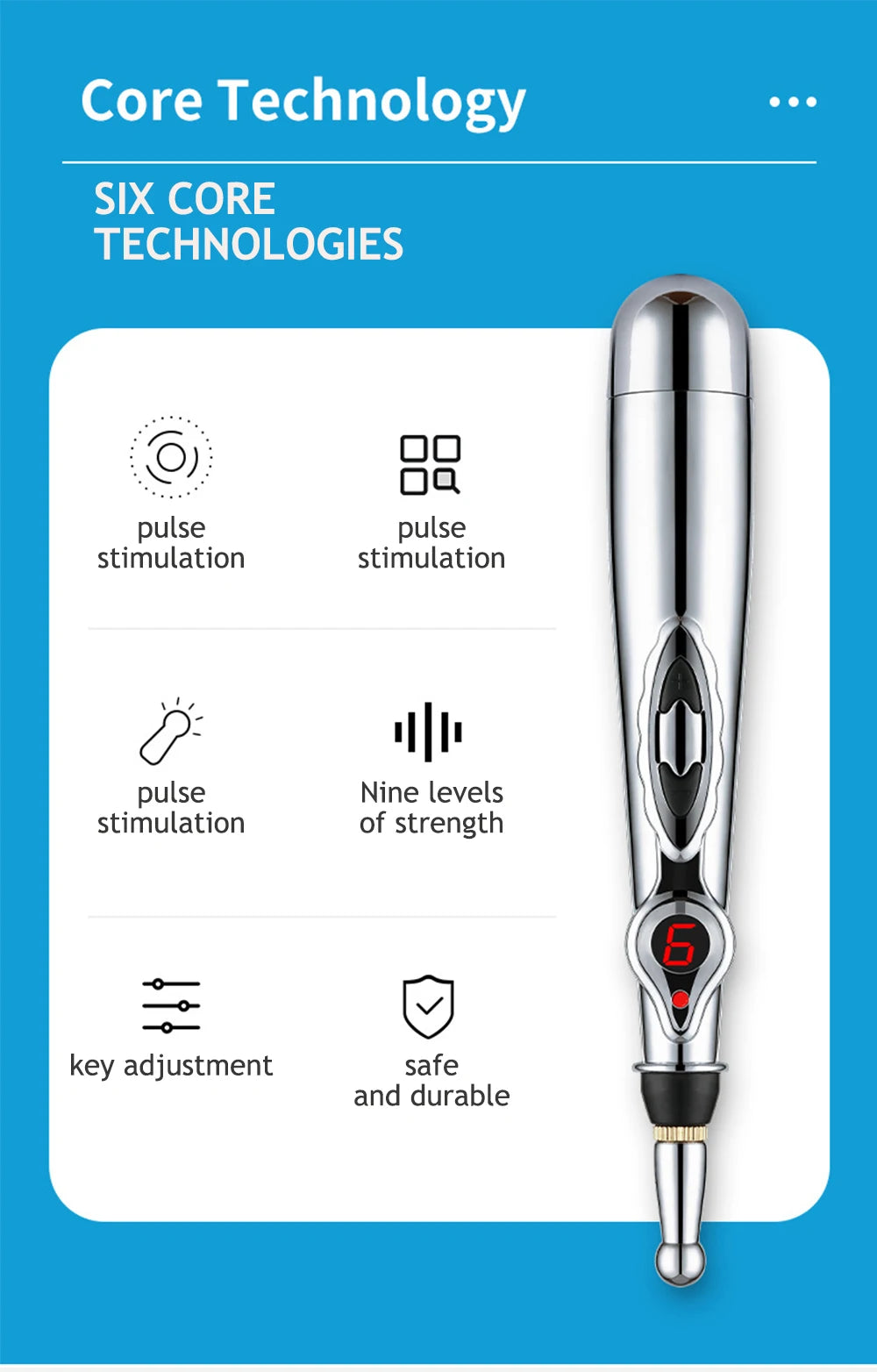 Electronic Acupuncture Pen for Meridian Energy Massage