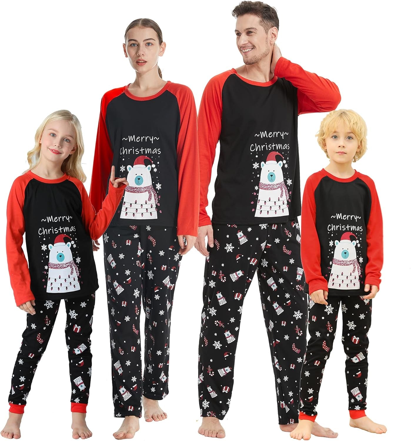 Adorable Family Matching Polar Bear Pajama Sets for Cozy Christmas Nights