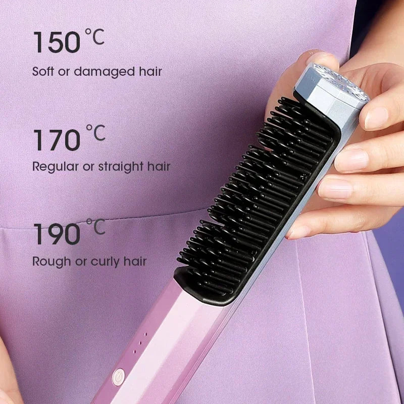 Electric Hair Brush Straightening Brush Hot Heating Comb Men Beard Hair Wigs Professional Hair Straightener Curlers for Women