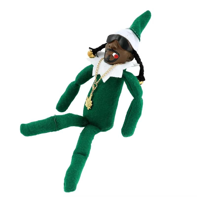 Christmas Elf Dog Felt Dolls - Eco-Friendly Peeking Elf on a Stoop