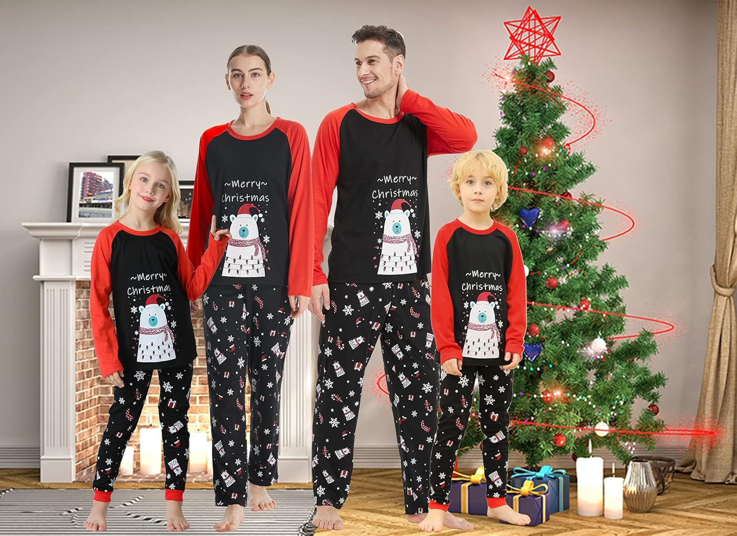 Adorable Family Matching Polar Bear Pajama Sets for Cozy Christmas Nights