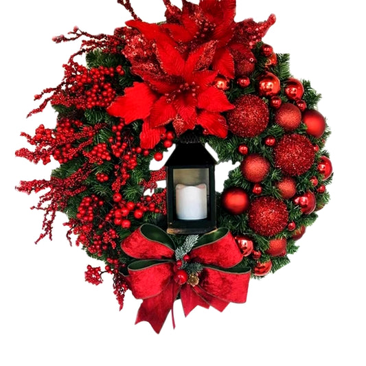 Enchanting LED Christmas Garland Wreath - Perfect for Front Door & Holiday Decor