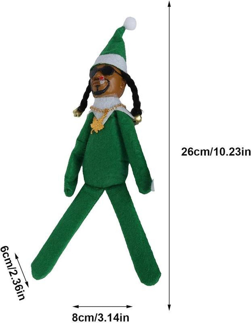 Christmas Elf Dog Felt Dolls - Eco-Friendly Peeking Elf on a Stoop