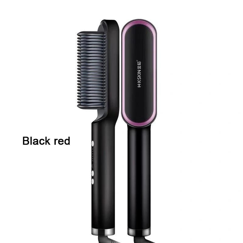 Hair Care Professional PTC Heating Hair Straightener Curler Styler Brush Straighting Ceramic Curling Iron Hot Comb Brushes